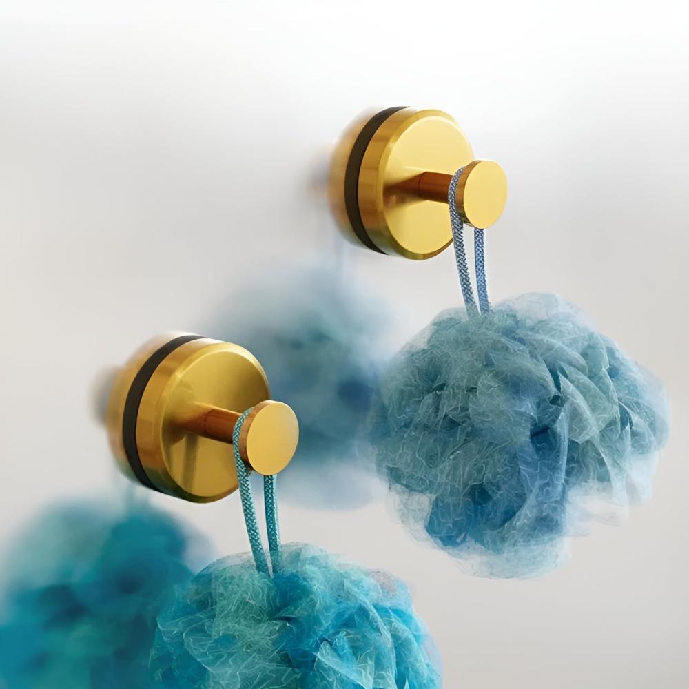 Minimalist Metal Shower Hooks with Round Base