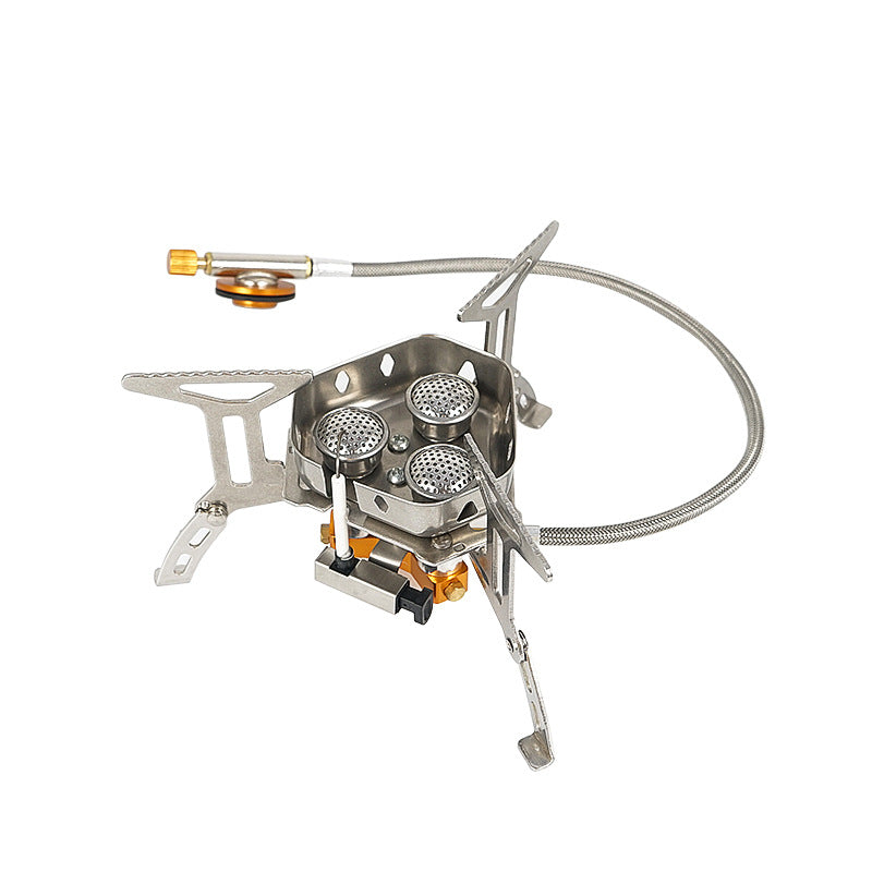Compact Stainless Steel Camping Stove with Foldable Legs