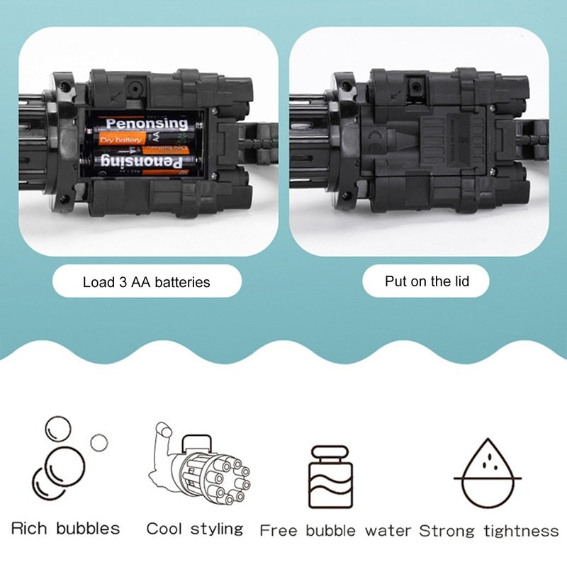 Playful Bubble Machine Gun with Multi-Outlets