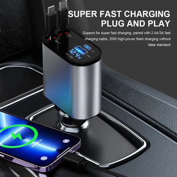 Dual-Port LED Display Car Charger