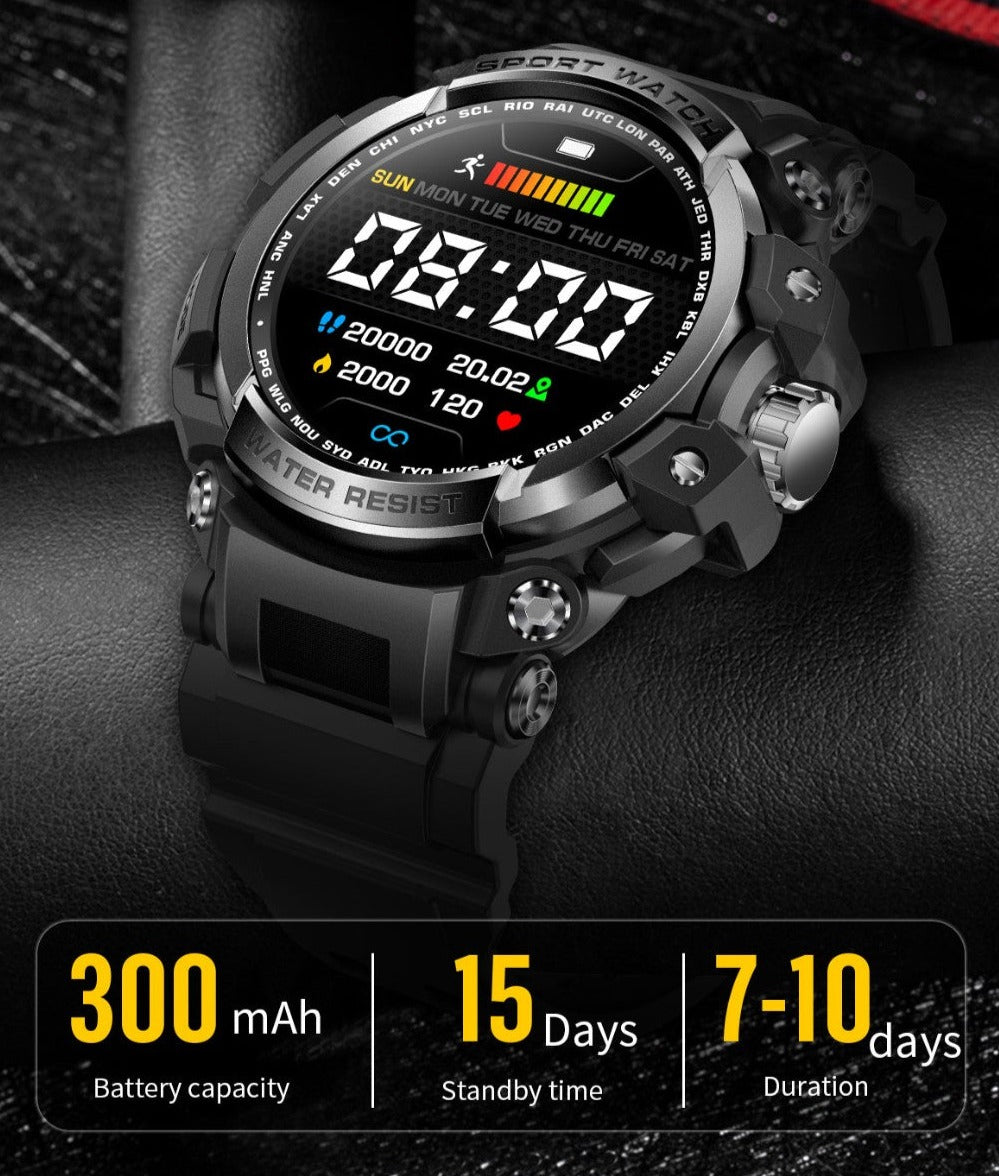Rugged Waterproof Smartwatch With Analog-Digital Display