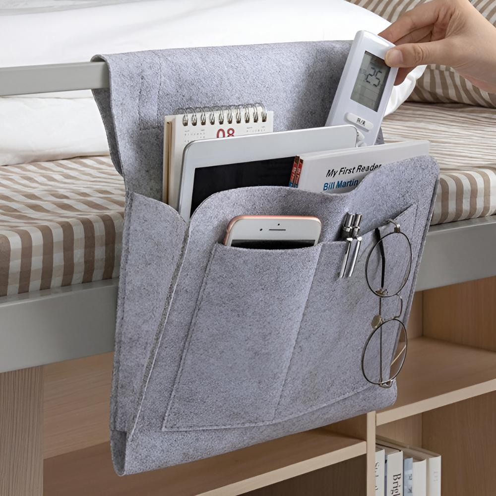 Minimalist Felt Bedside Caddy with Multiple Compartments