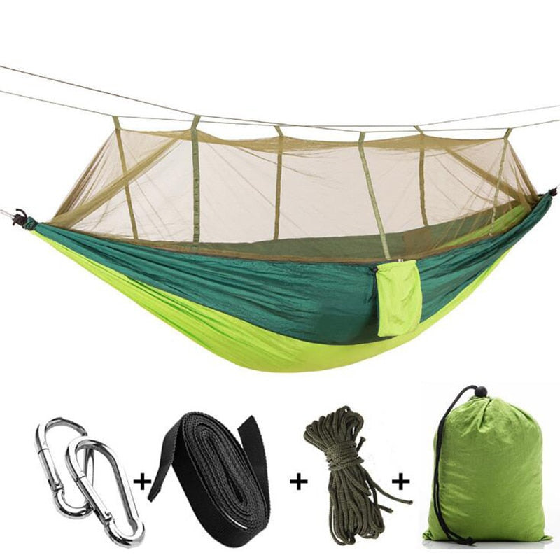 Ultralight Nylon Camping Hammock with Mosquito Net