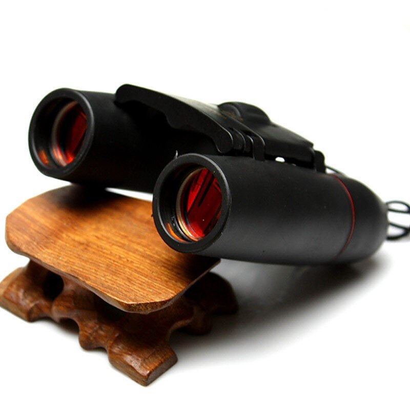 Folding Rubberized Binoculars with Red Lens Coating