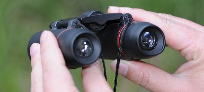 Folding Rubberized Binoculars with Red Lens Coating