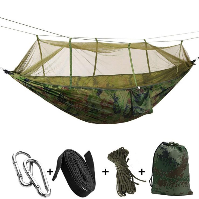 Ultralight Nylon Camping Hammock with Mosquito Net