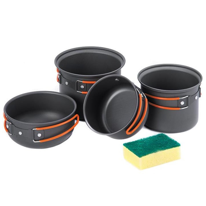 Camping Cookware Set With Non-Stick Aluminum