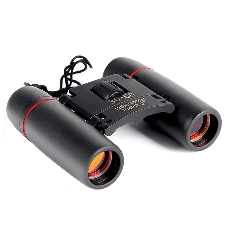 Folding Rubberized Binoculars with Red Lens Coating