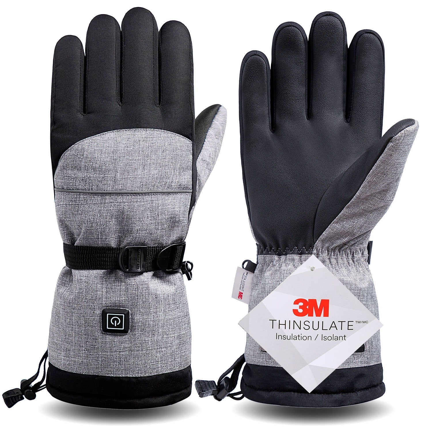 Heated Winter Gloves With Touch Control and Adjustable Strap