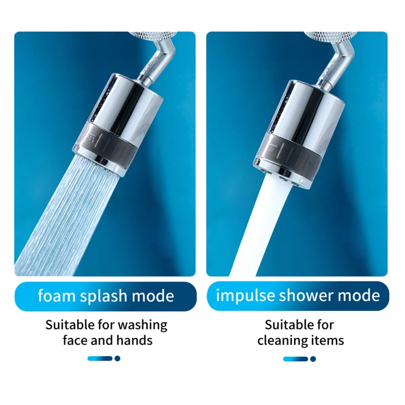 Modern Adjustable Chrome Faucet Head with 720° Rotation