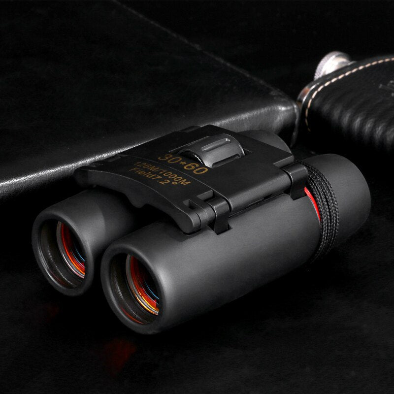 Folding Rubberized Binoculars with Red Lens Coating