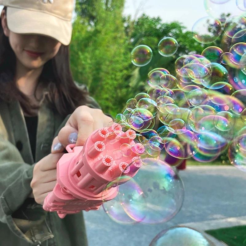 Playful Bubble Machine Gun with Multi-Outlets