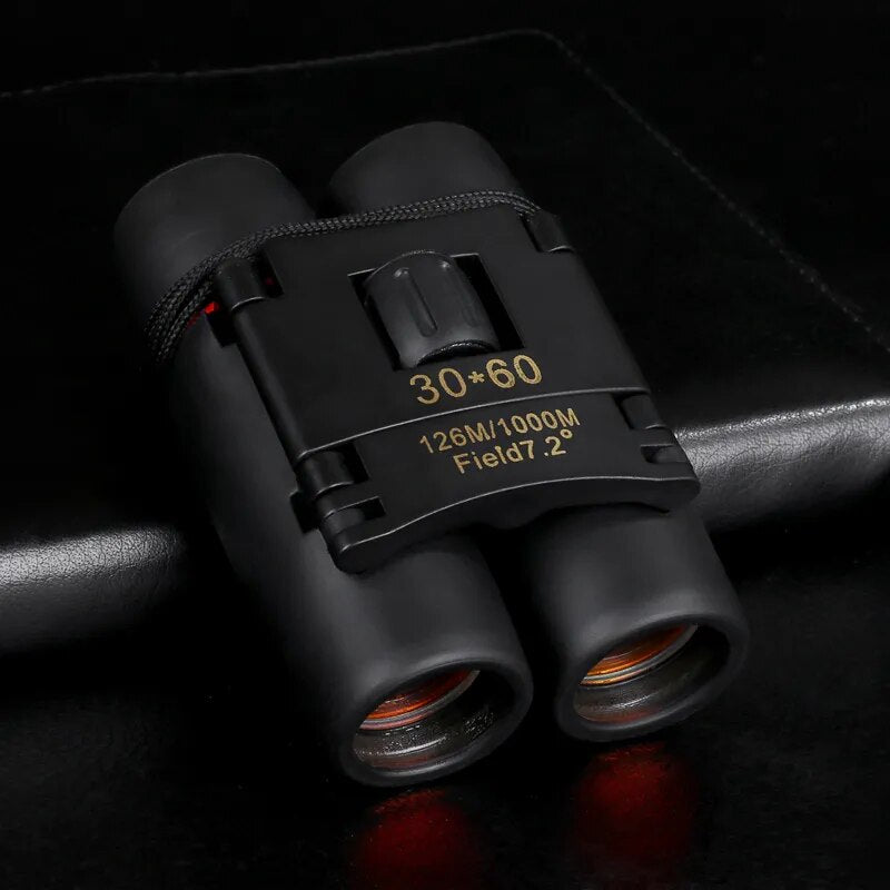 Folding Rubberized Binoculars with Red Lens Coating