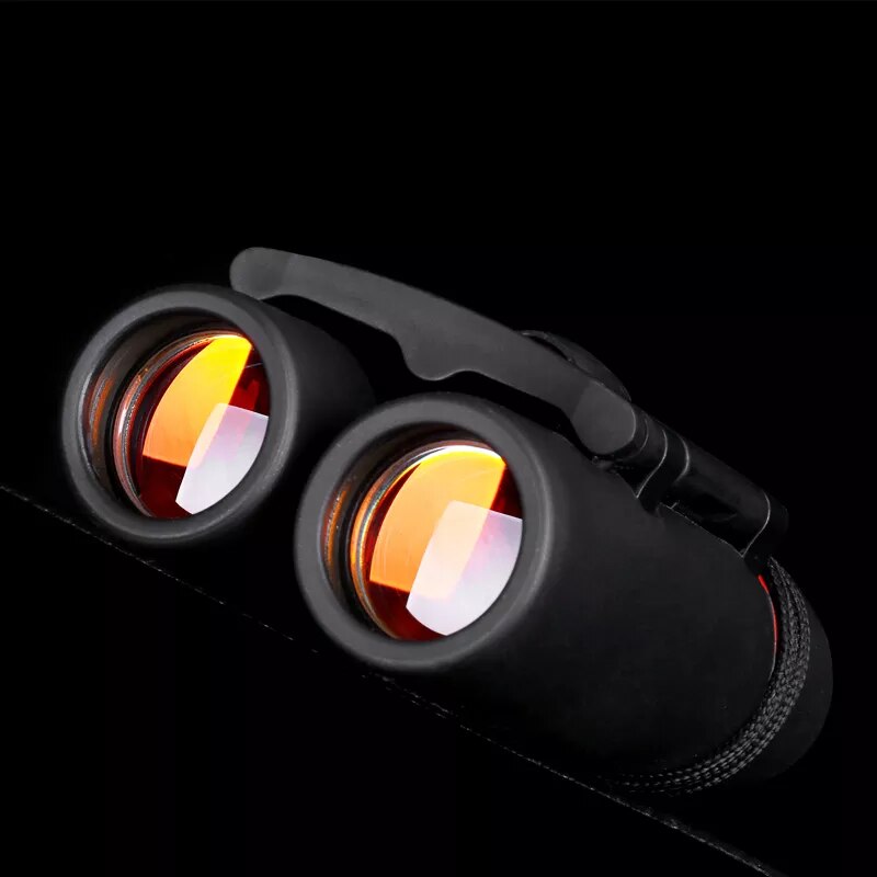 Folding Rubberized Binoculars with Red Lens Coating