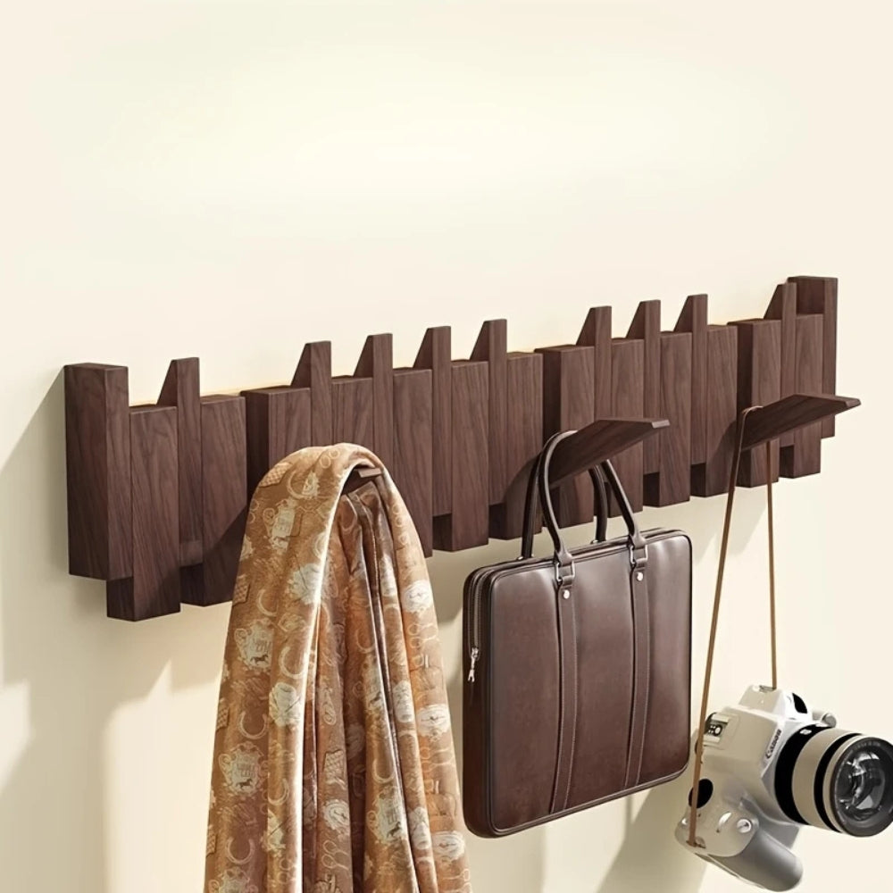 Minimalist Wooden Foldable Wall Hook Rack