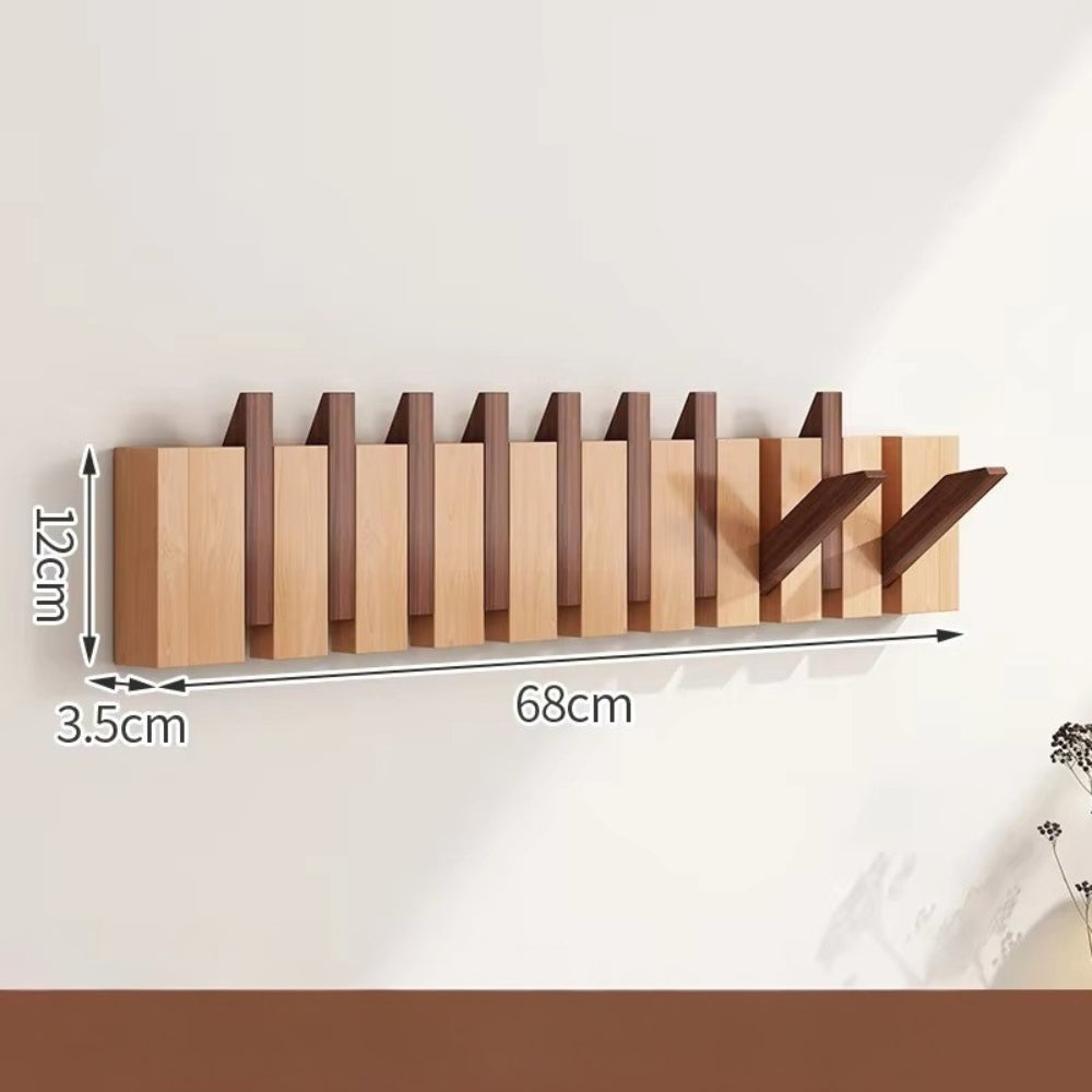 Minimalist Wooden Foldable Wall Hook Rack
