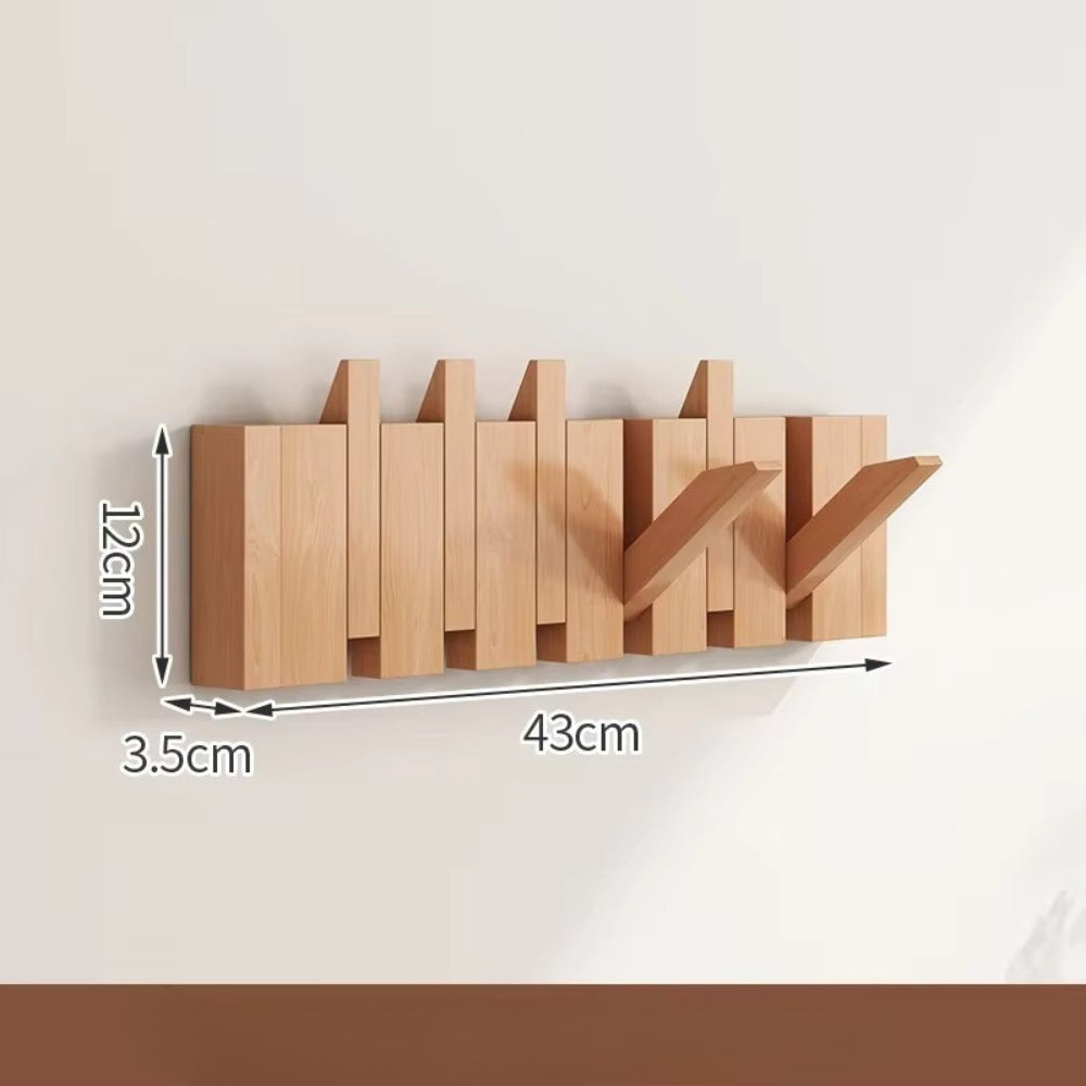 Minimalist Wooden Foldable Wall Hook Rack
