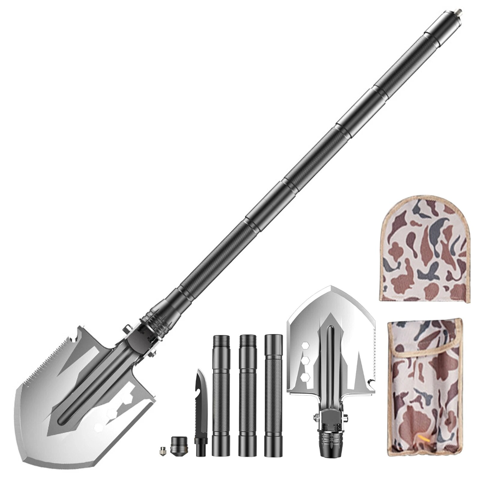 Multifunctional Steel Survival Shovel with Saw Edge