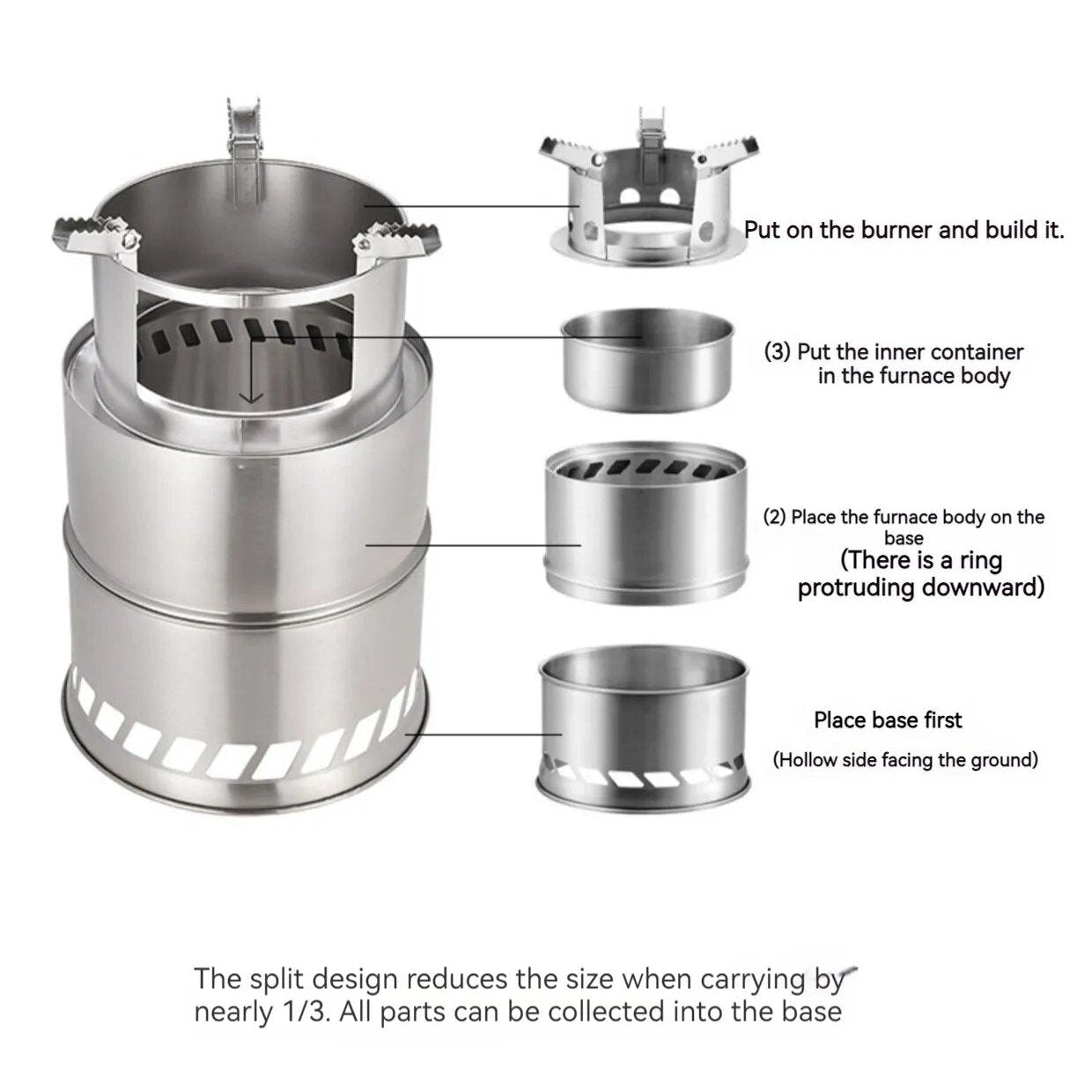 Camping Stove with Collapsible Pot Stand