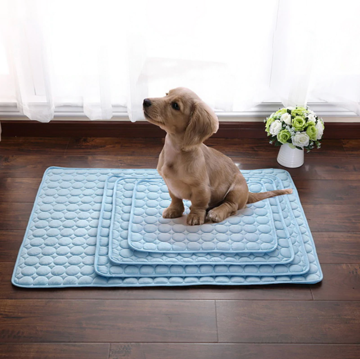 Minimalist Quilted Cooling Mat with Non-Slip Backing