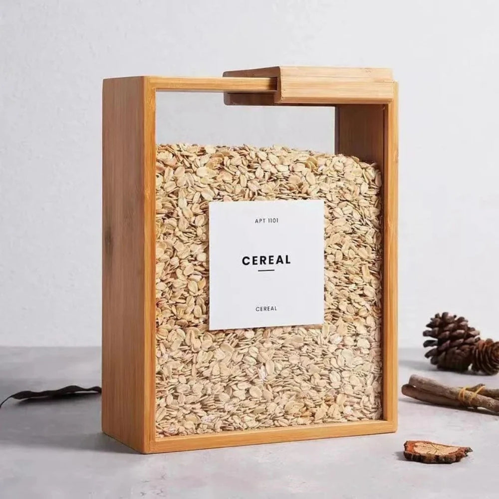 Minimalist Bamboo Wood Storage Container with Sliding Lid