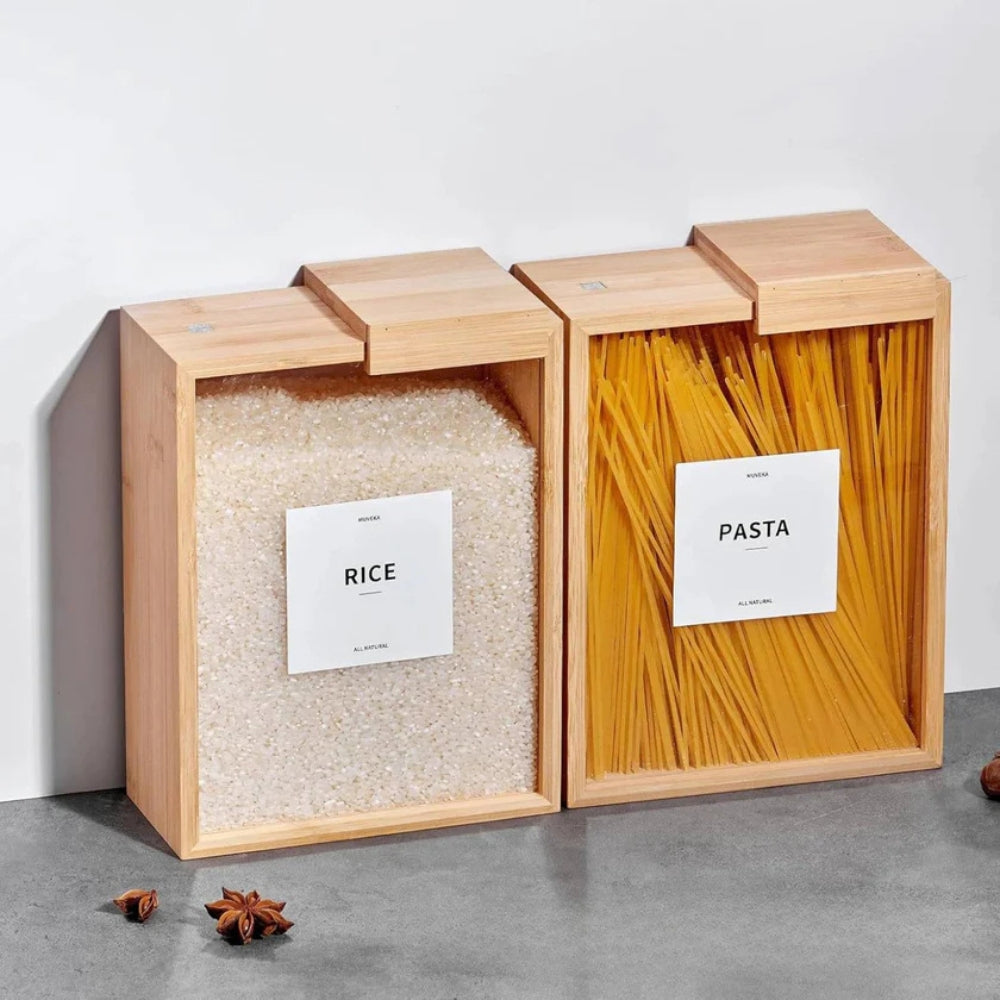 Minimalist Bamboo Wood Storage Container with Sliding Lid