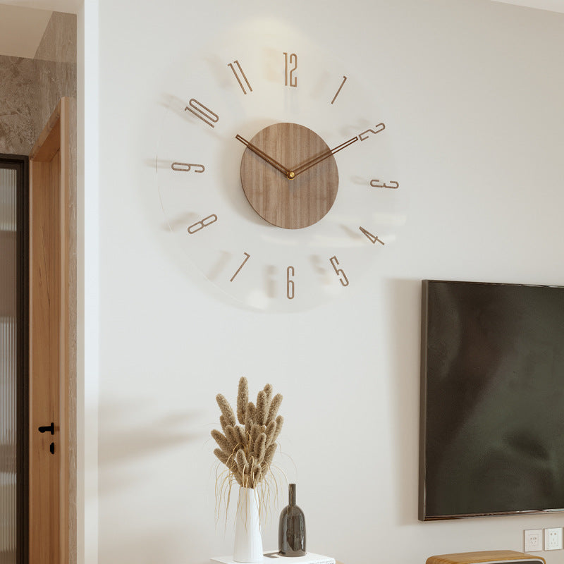 Scandinavian Wooden Circular Wall Clock