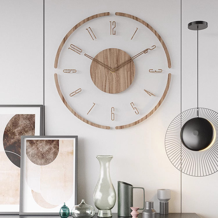 Scandinavian Wooden Circular Wall Clock