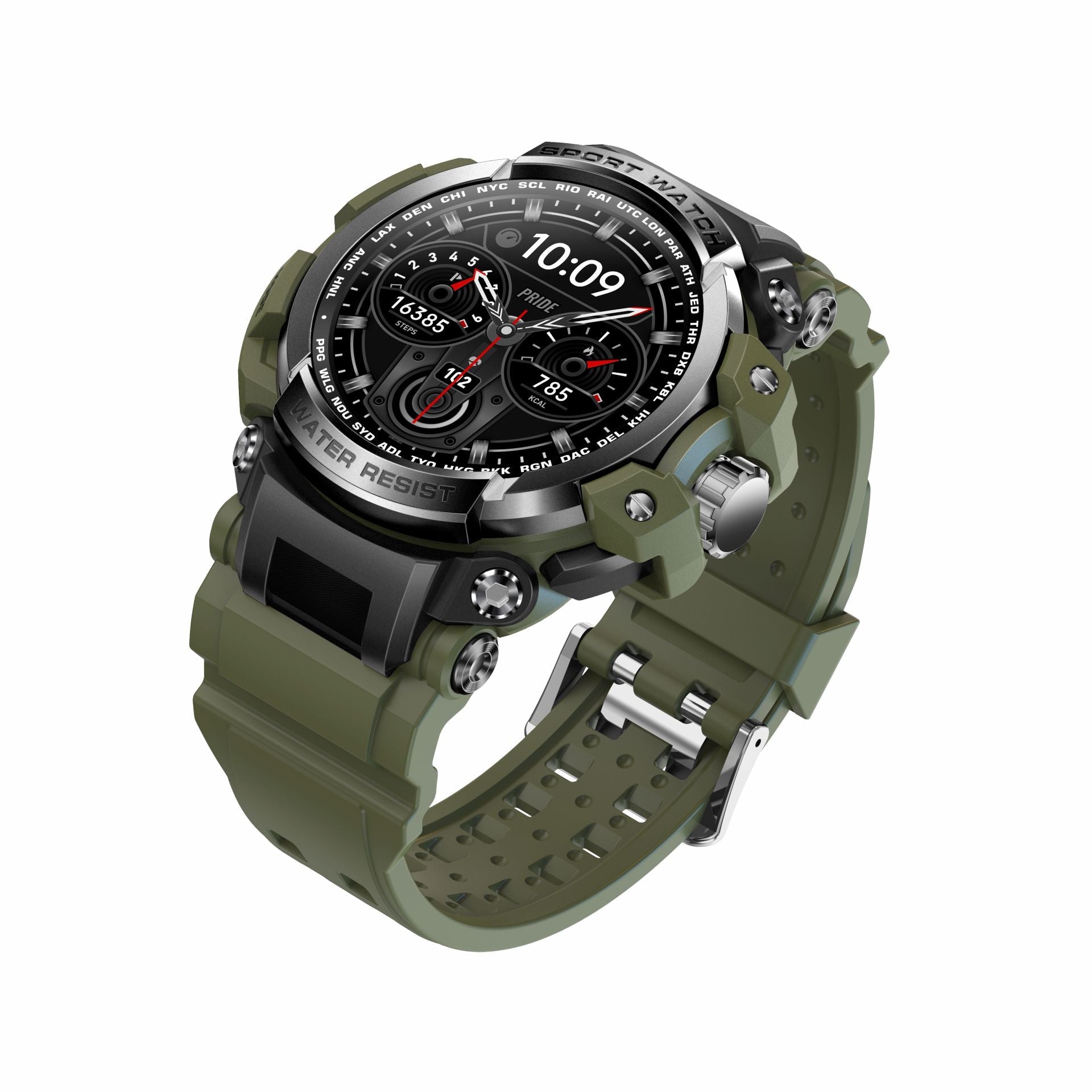 Rugged Waterproof Smartwatch With Analog-Digital Display