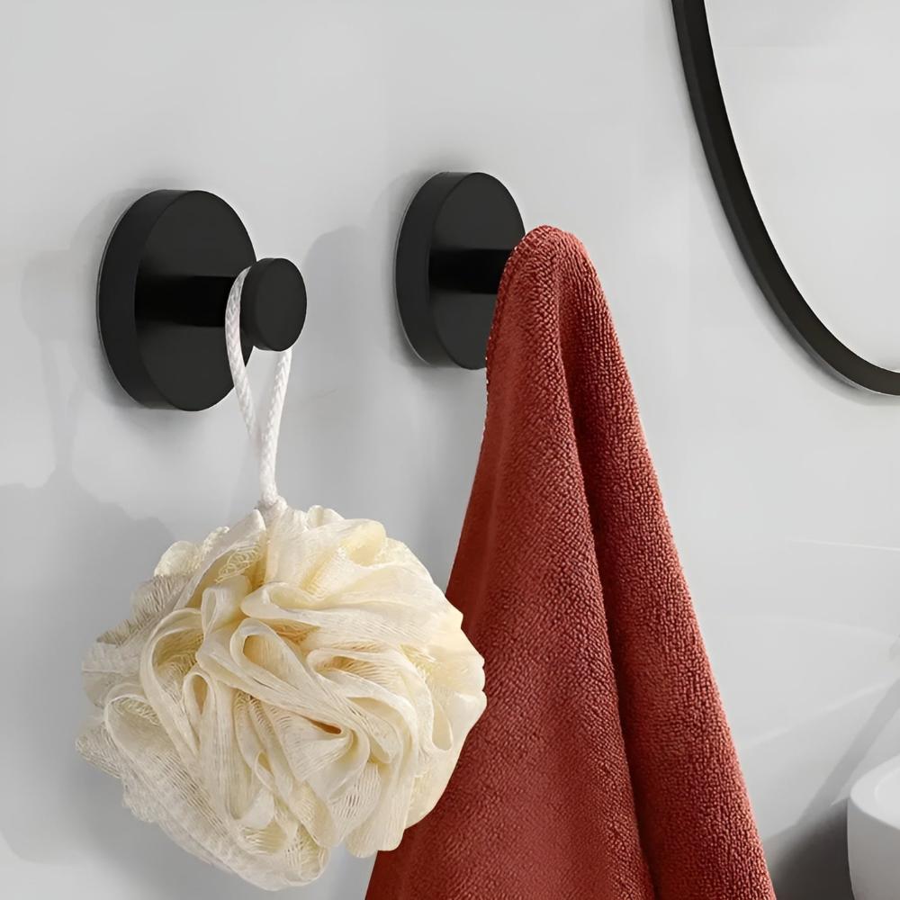 Minimalist Metal Shower Hooks with Round Base