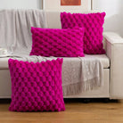 Textured Plush Cushion Cover with Bubble Pattern