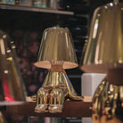 Contemporary Sculptural Table Lamp with Metallic Finish