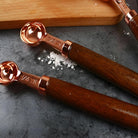 Minimalist Copper and Wood Measuring Cups