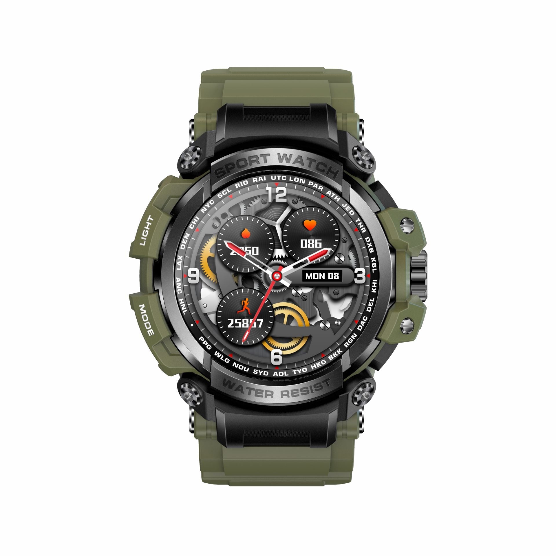 Rugged Waterproof Smartwatch With Analog-Digital Display