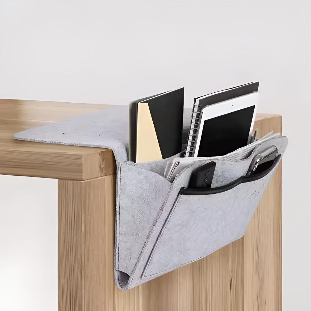 Minimalist Felt Bedside Caddy with Multiple Compartments