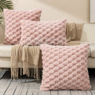Textured Plush Cushion Cover with Bubble Pattern