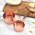 Minimalist Copper and Wood Measuring Cups