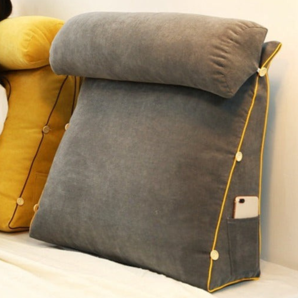 Modern Triangular Back Support Cushion with Pocket