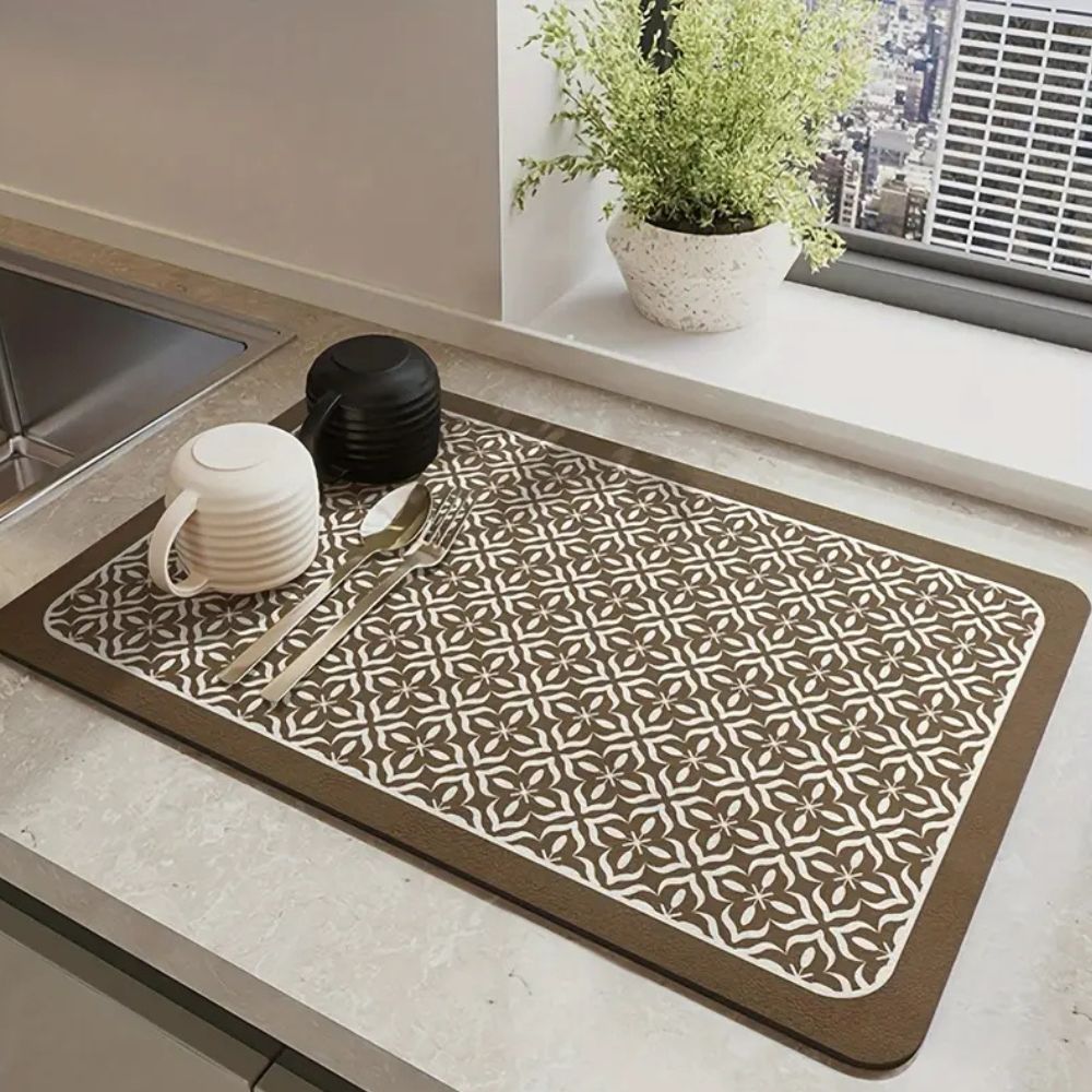 Modern Geometric Dish Drying Mat