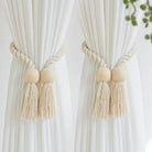 Minimalist Wooden Bead Curtain Tie Back