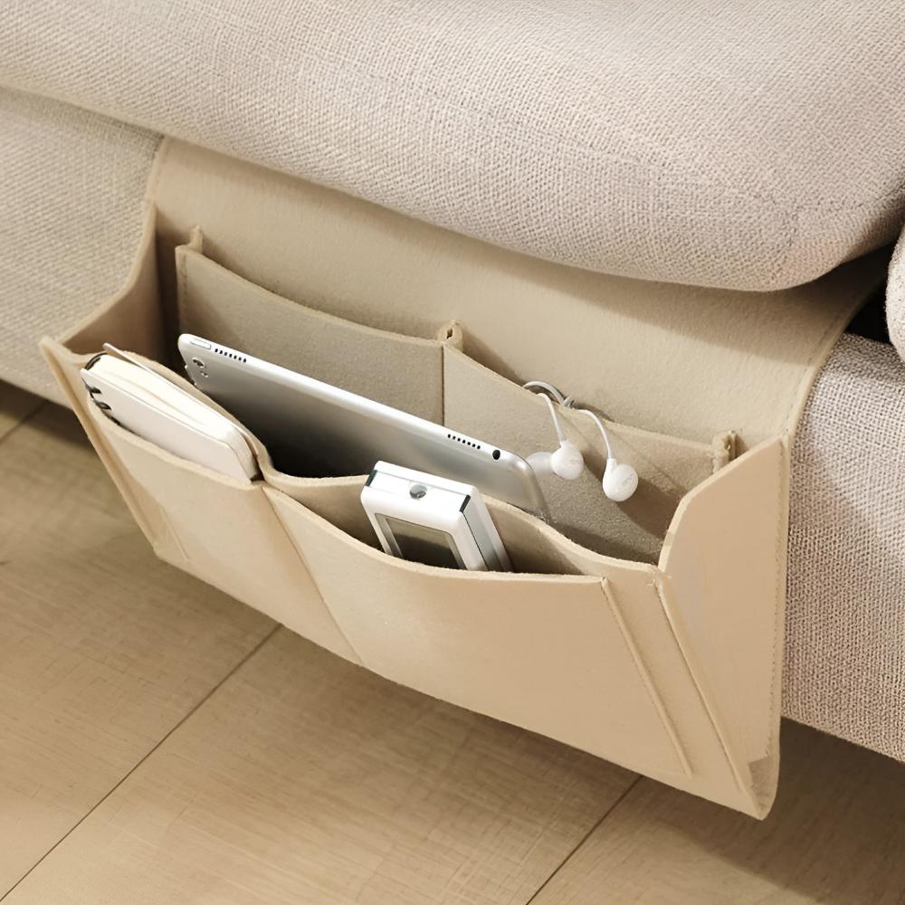 Minimalist Felt Bedside Caddy with Multiple Compartments