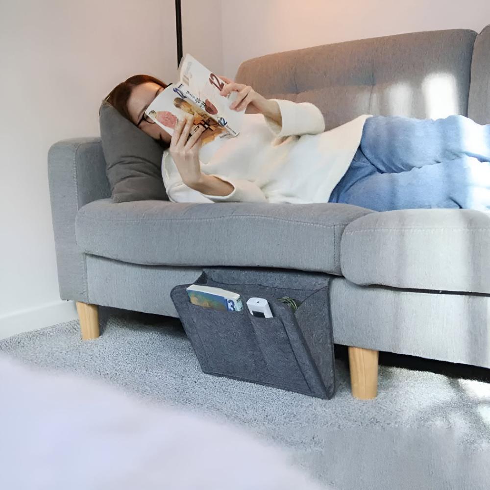 Minimalist Felt Bedside Caddy with Multiple Compartments