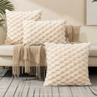 Textured Plush Cushion Cover with Bubble Pattern