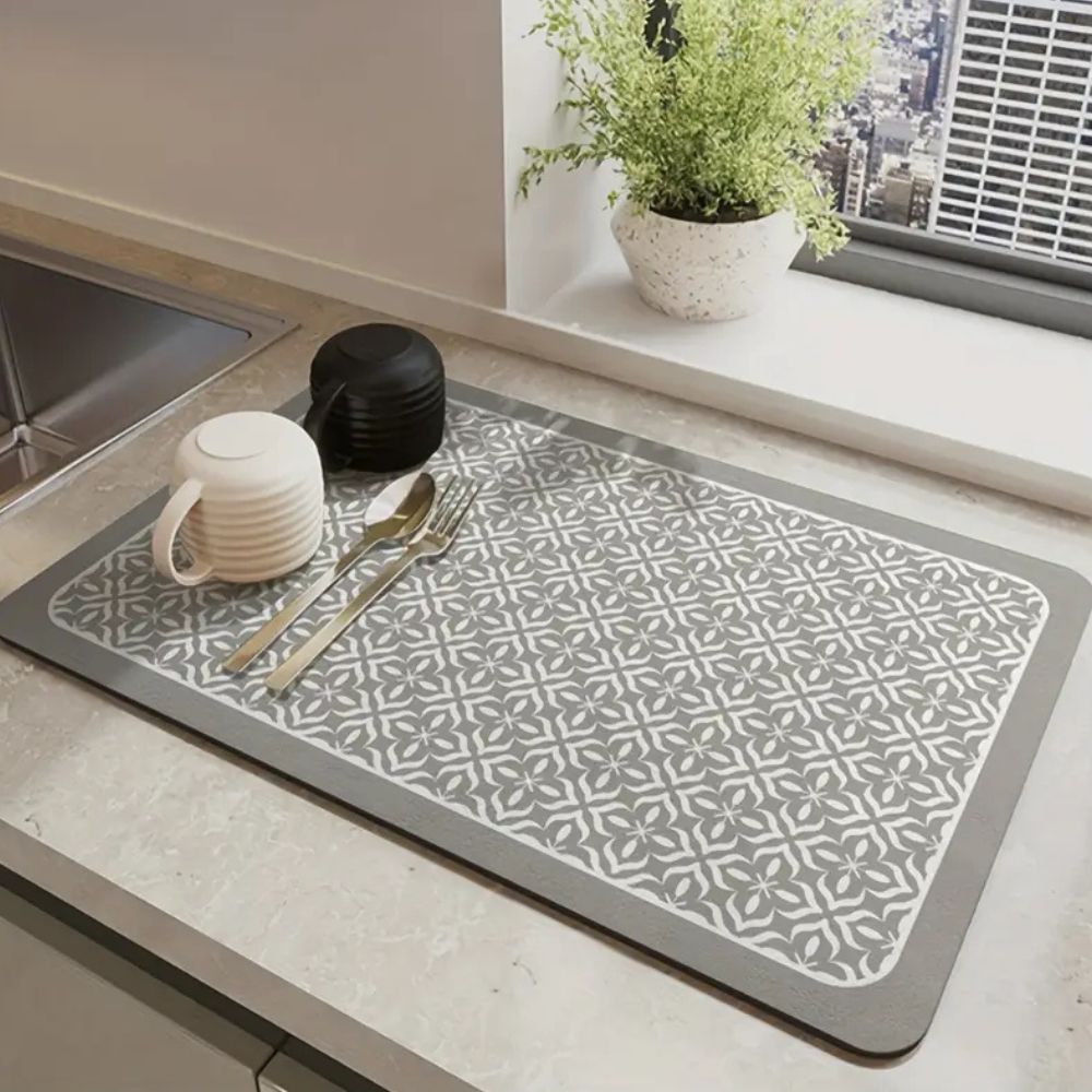Modern Geometric Dish Drying Mat