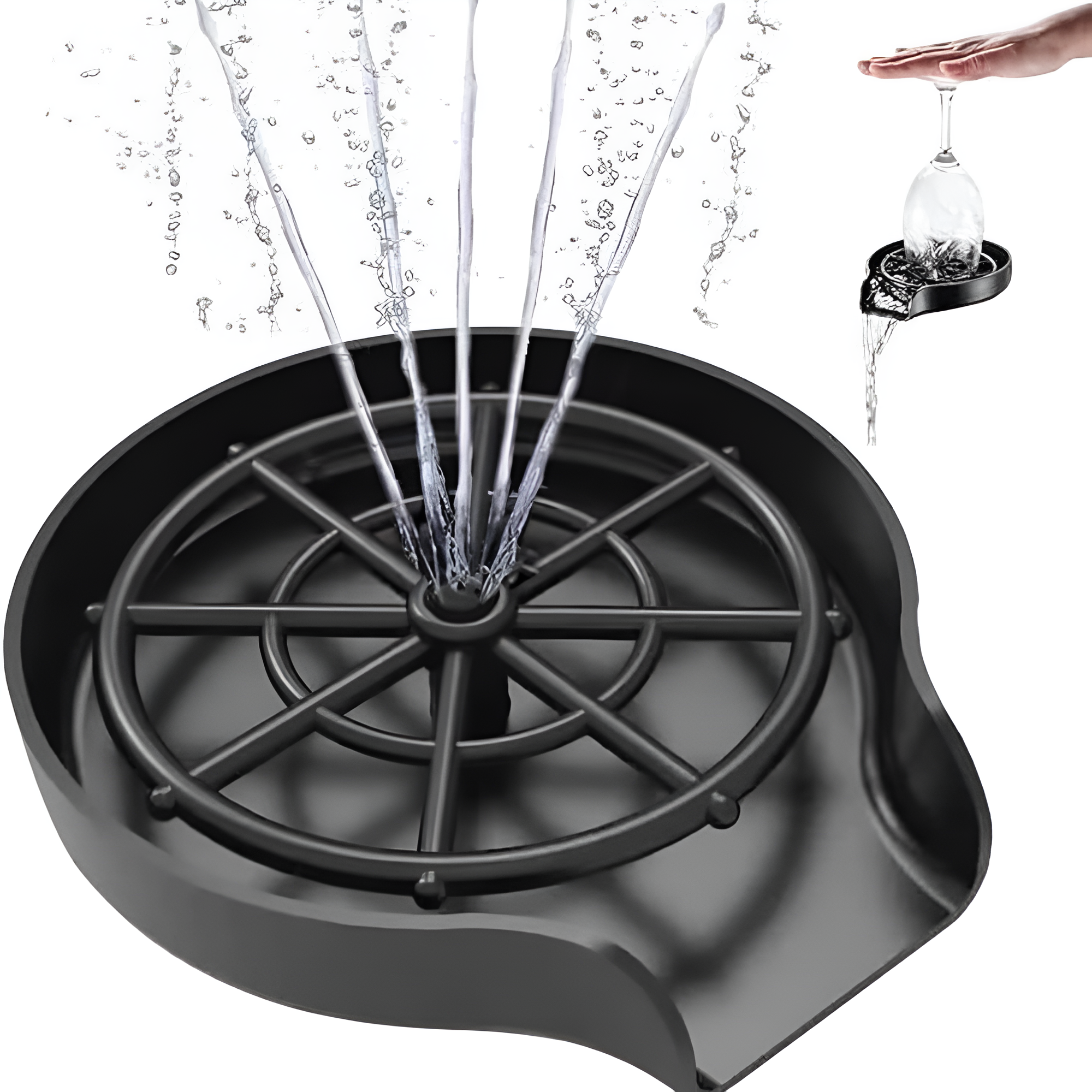 Modern Stainless Steel Glass Rinser with Circular Spray