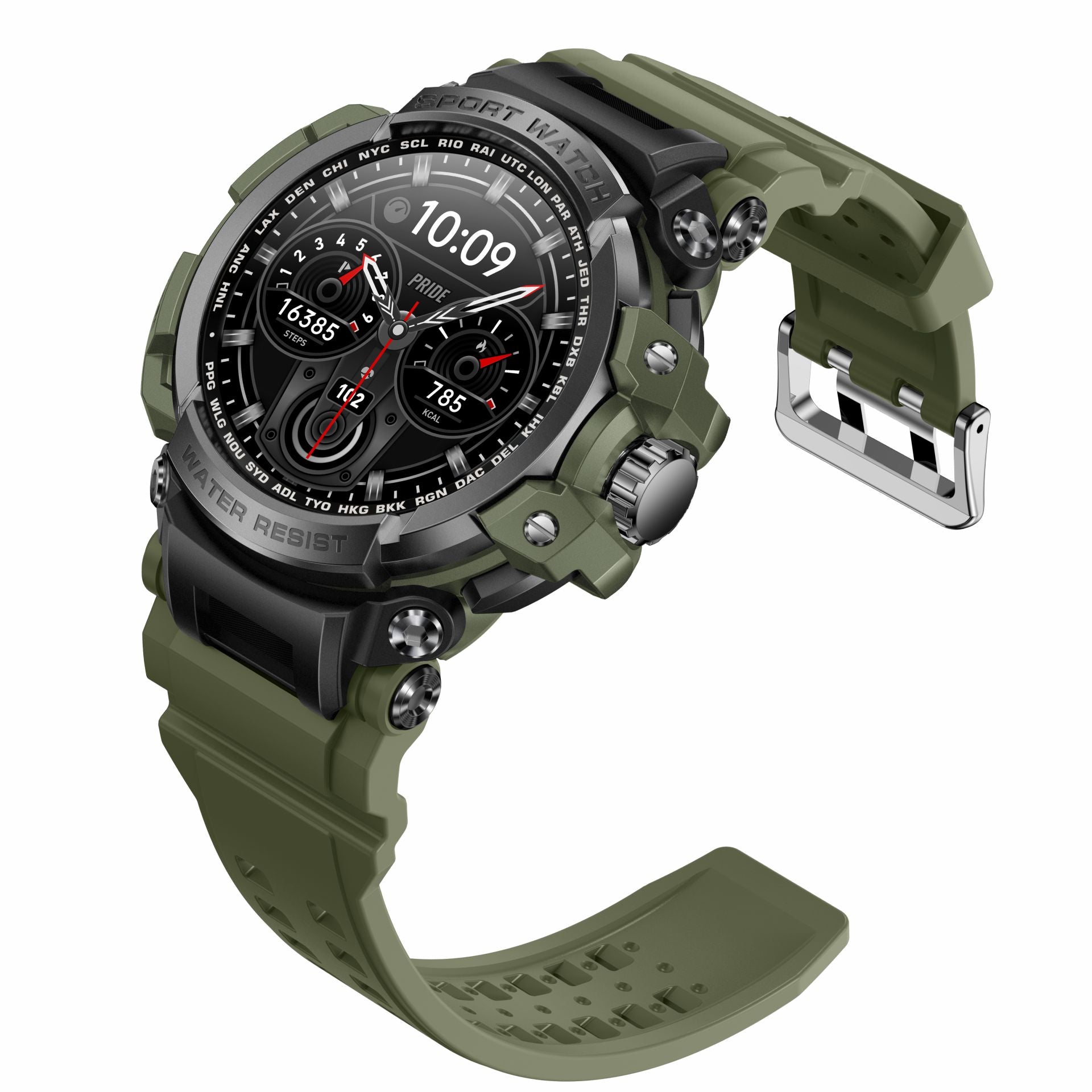 Rugged Waterproof Smartwatch With Analog-Digital Display