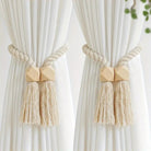 Minimalist Wooden Bead Curtain Tie Back