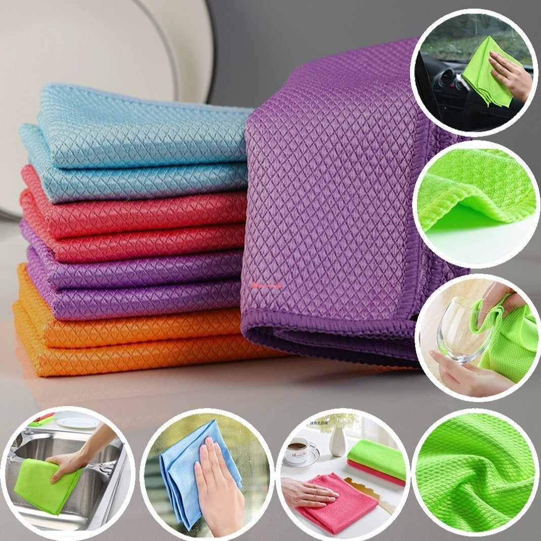 Microfiber Cleaning Cloth With Textured Diamond Pattern