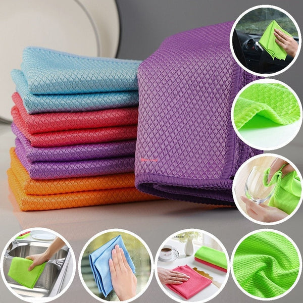 Microfiber Cleaning Cloth With Textured Diamond Pattern