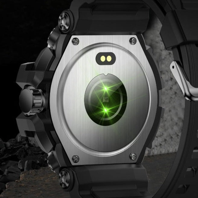 Rugged Waterproof Smartwatch With Analog-Digital Display